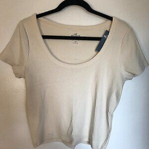 NWT Hollister XL Cream Crop Top